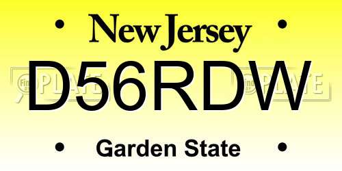 D56RDW New Jersey License Plate