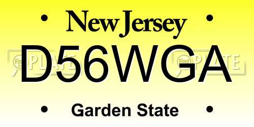 D56WGA New Jersey License Plate