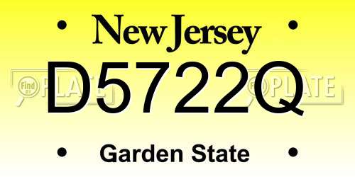D5722Q New Jersey License Plate