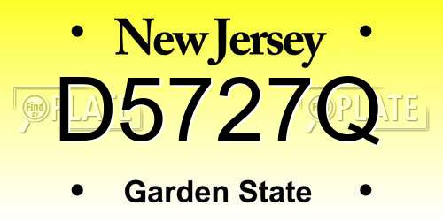 D5727Q New Jersey License Plate