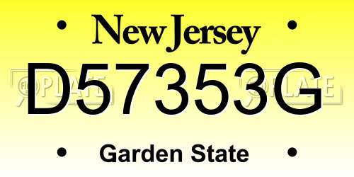 D57353G New Jersey License Plate