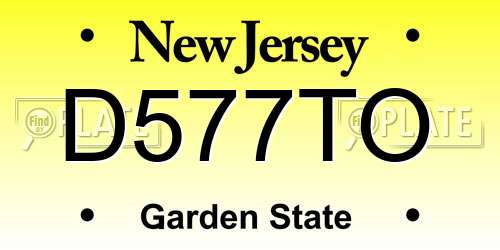 D577TO New Jersey License Plate