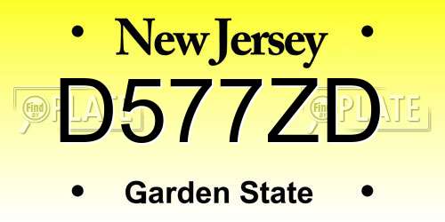 D577ZD New Jersey License Plate