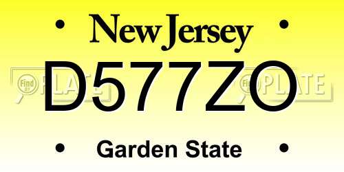 D577ZO New Jersey License Plate