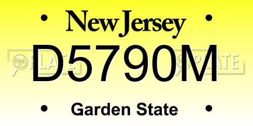 D5790M New Jersey License Plate