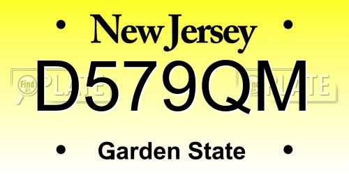 D579QM New Jersey License Plate