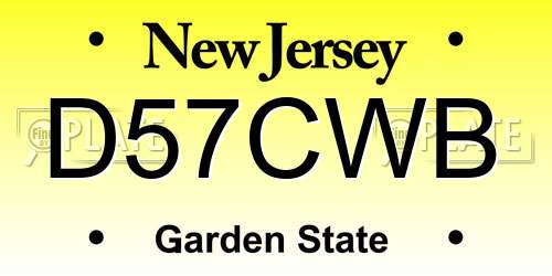 D57CWB New Jersey License Plate