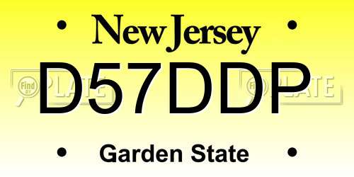 D57DDP New Jersey License Plate