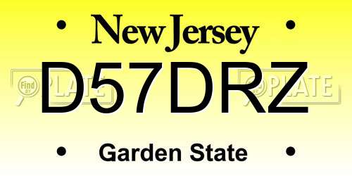 D57DRZ New Jersey License Plate