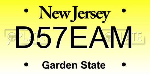 D57EAM New Jersey License Plate