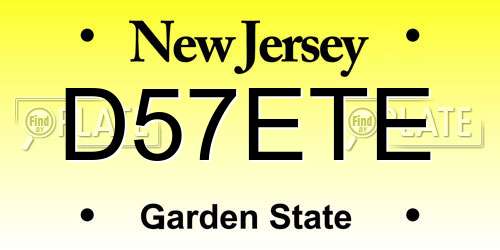 D57ETE New Jersey License Plate