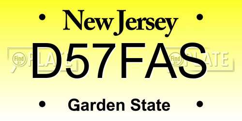 D57FAS New Jersey License Plate