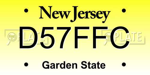 D57FFC New Jersey License Plate
