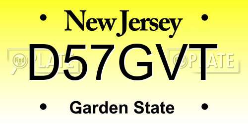 D57GVT New Jersey License Plate