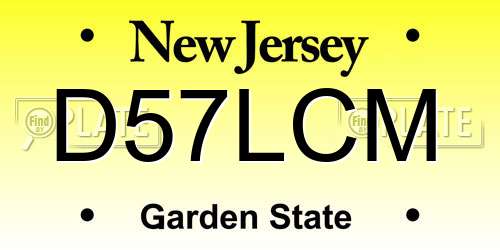 D57LCM New Jersey License Plate