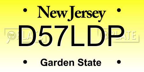 D57LDP New Jersey License Plate