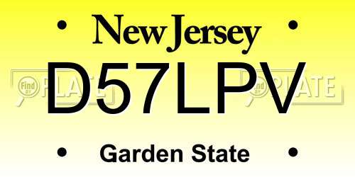 D57LPV New Jersey License Plate