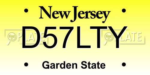 D57LTY New Jersey License Plate