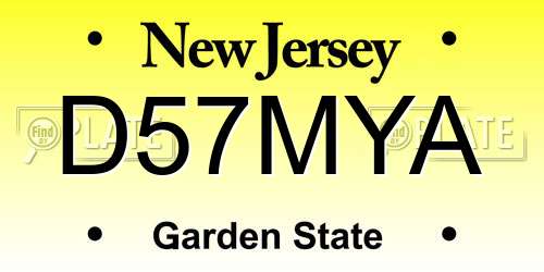 D57MYA New Jersey License Plate