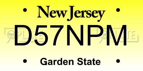 D57NPM New Jersey License Plate