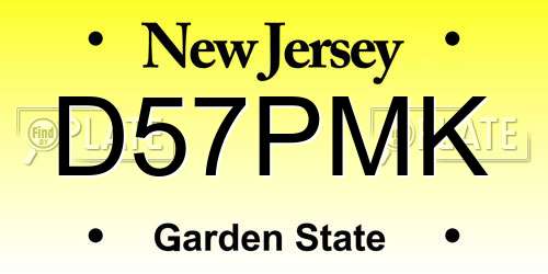 D57PMK New Jersey License Plate