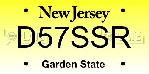 D57SSR New Jersey License Plate