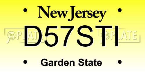D57STI New Jersey License Plate