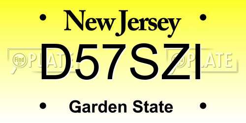 D57SZI New Jersey License Plate