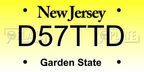 D57TTD New Jersey License Plate