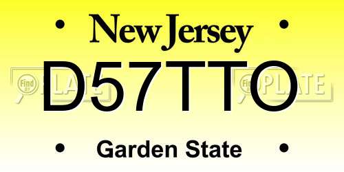 D57TTO New Jersey License Plate