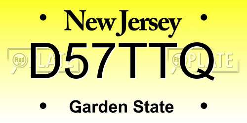 D57TTQ New Jersey License Plate