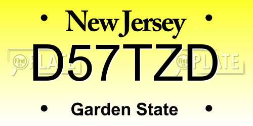 D57TZD New Jersey License Plate