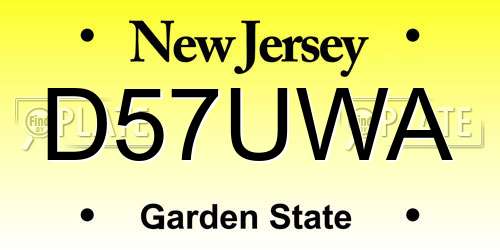 D57UWA New Jersey License Plate