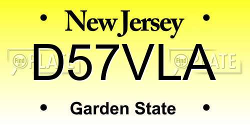 D57VLA New Jersey License Plate