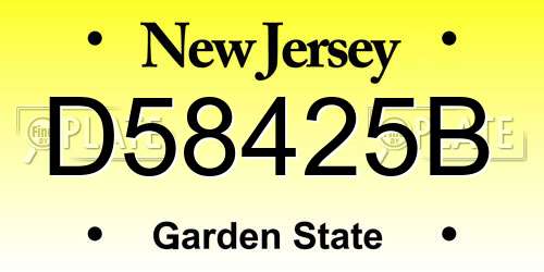 D58425B New Jersey License Plate