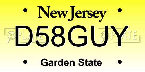 D58GUY New Jersey License Plate