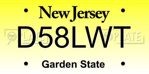 D58LWT New Jersey License Plate