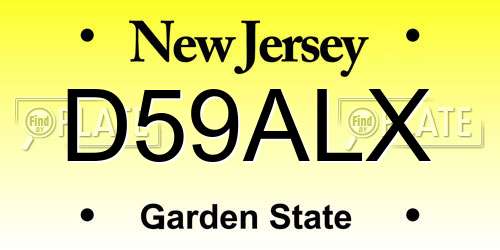 D59ALX New Jersey License Plate