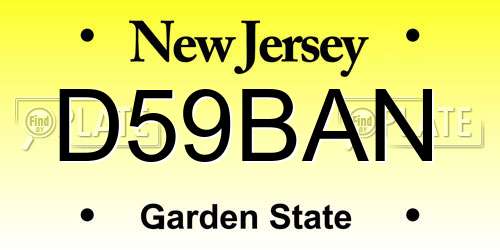 D59BAN New Jersey License Plate