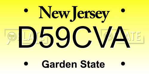D59CVA New Jersey License Plate