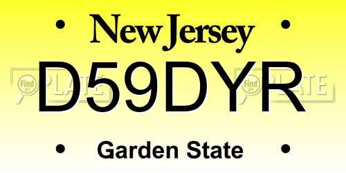 D59DYR New Jersey License Plate