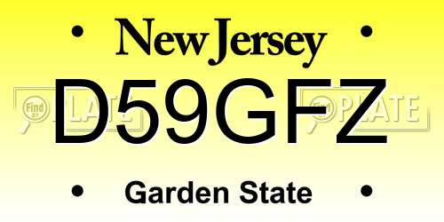 D59GFZ New Jersey License Plate