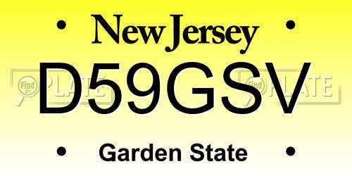 D59GSV New Jersey License Plate