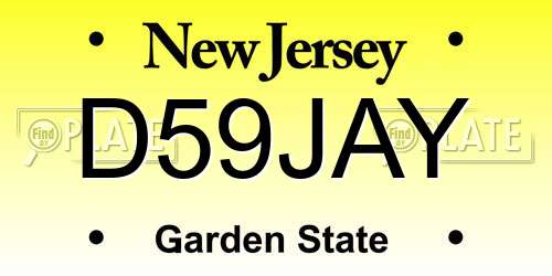 D59JAY New Jersey License Plate