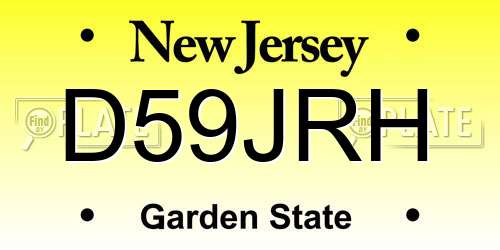 D59JRH New Jersey License Plate