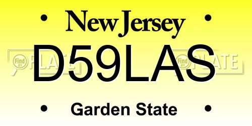 D59LAS New Jersey License Plate