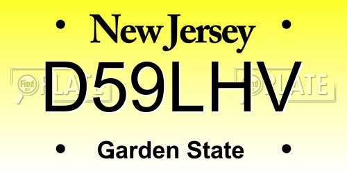 D59LHV New Jersey License Plate