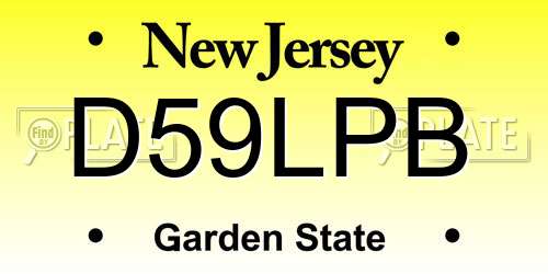 D59LPB New Jersey License Plate