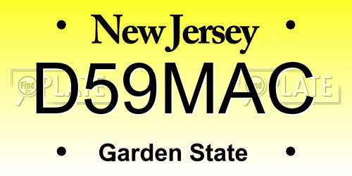 D59MAC New Jersey License Plate