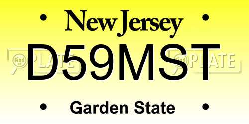 D59MST New Jersey License Plate